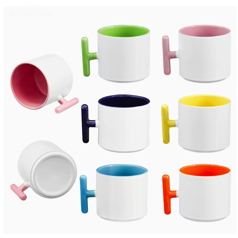Sublimation Mug White - 2 adet yaratıcılık T şeklinde saplı